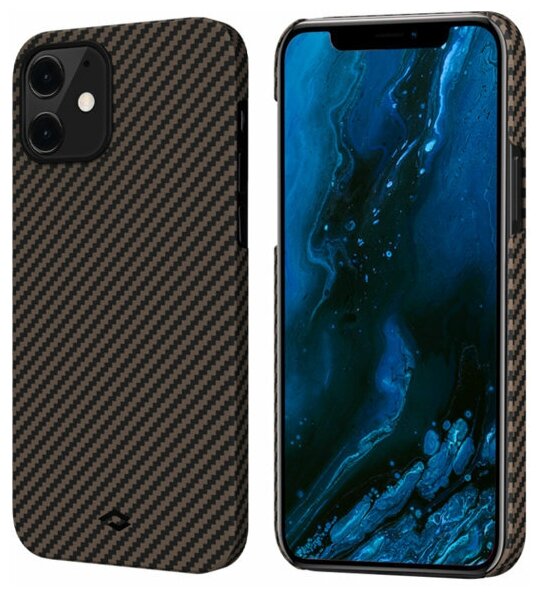 Чехол Pitaka MagEZ Case для iPhone 12 mini, цвет Черный/Золотой (Twill) (KI1206)