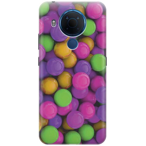 фото Ультратонкий силиконовый чехол-накладка для nokia 5.4 с принтом "разноцветные драже" gosso