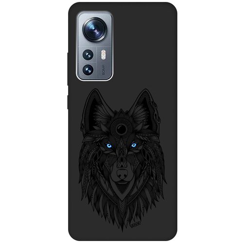 Матовый Soft Touch силиконовый чехол на Xiaomi 12, 12X, Сяоми 12, 12Х с 3D принтом Grand Wolf черный чехол книжка на xiaomi 12 12x сяоми 12 12х с 3d принтом grand wolf синий