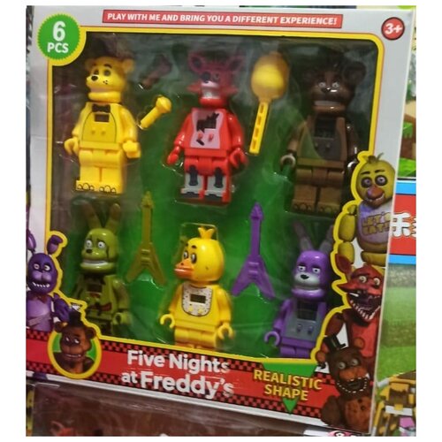 Конструктор 5 ночей с Фредди Five Nights at Freddys 6 штук по 10-12 СМ рюкзак лис фокси five nights at freddys зеленый 5