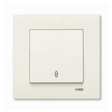 Выключатель 1 кл проходной (переключатель) Karre кремовый встроенный монтаж (Viko), арт. 90960104