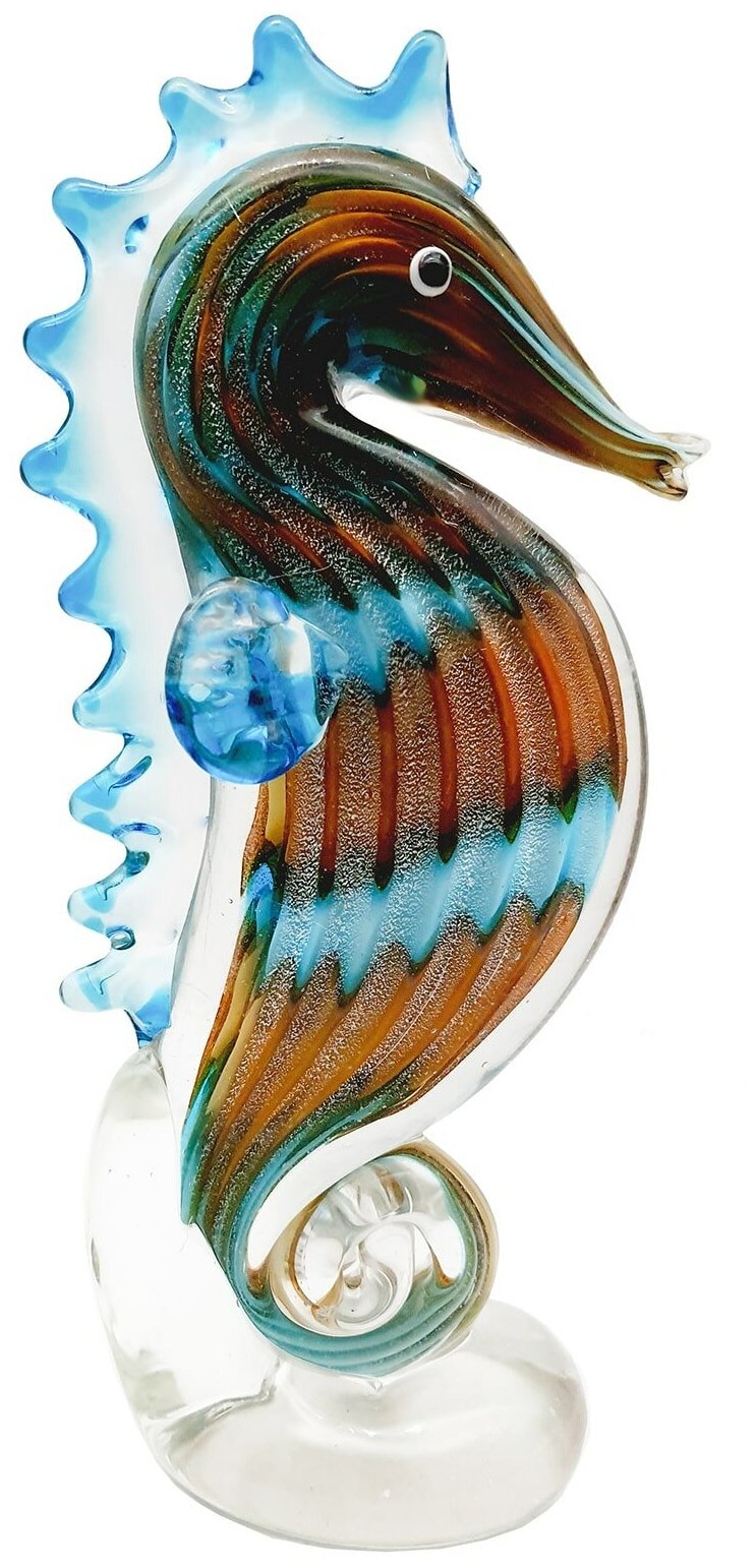 Морской конек. Стеклянная фигурка в стиле Мурано. 24 см B