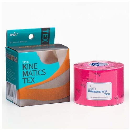 фото Spol кинезио тейп spol tape корейский, 5 см x 5 м, розовый