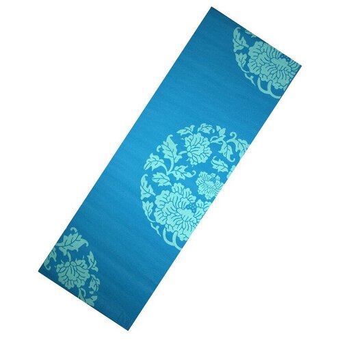 фото Мат для йоги liveup pvc yoga mat with print цвет:голубой, размер:173x61x0,6см