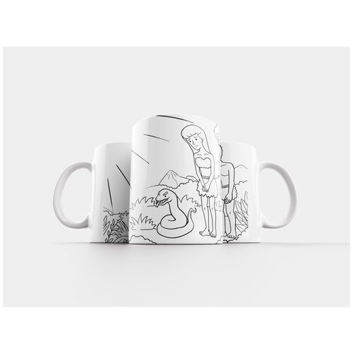 фото Кружка "комические персонажи, бог, адам" 320 мл lotsprints