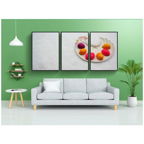 фото Набор модулных постеров для интерьера "пасхальный, задний план, еда" 60x90 см. в тубусе, без рамки lotsprints