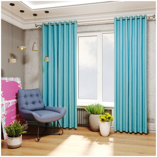 Комплект штор Канвас Bacio на люверсах 600x260 светло-бежевый