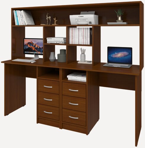 Изображение товара Стол письменный СитиМебель Хит-56, ШхГхВ: 200х50х150 см, цвет: Орех