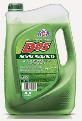 Изображение товара Жидкость для стеклоомывателя Aga летняя "D05", готовая, 4 л, 110D