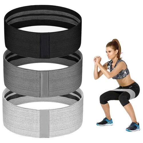 Резинка для фитнеса набор 3 шт/ Фитнес резинки для тренировок/ Эспандер - тканевые резинки для фитнеса K&T (3 шт.)