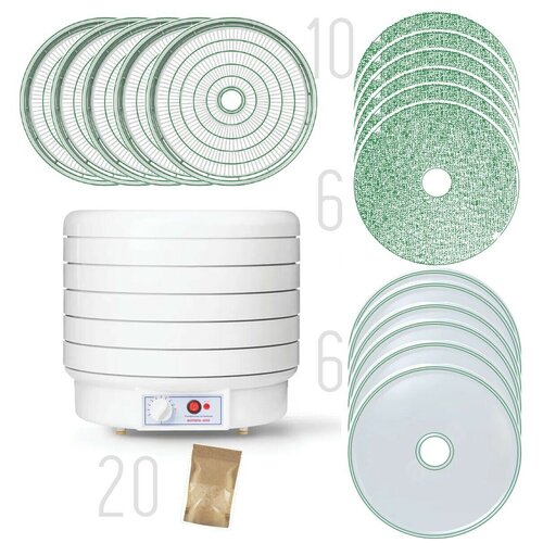 Сушилка волтера 1000 из полипропилена с мех блок упр 10 решет 6 сплошных 6 сетчатых поддонов 20 крафт пакетов для хранения 1826000₽