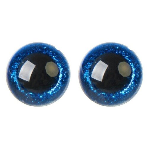 фото Глаза винтовые с заглушками, "блёстки" набор 20 шт, размер 1 шт: 2.2 см, цвет синий yandex market