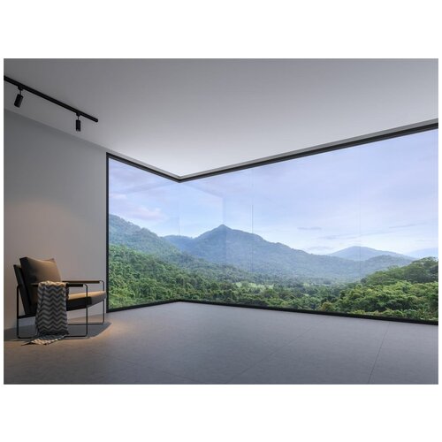 Фотообои Уютная стена Панорамное окно с видом на горы 360х270 см Бесшовные Премиум (единым полотном)