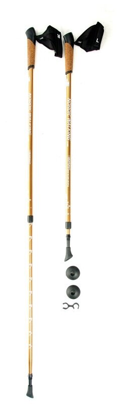Телескопические палки для скандинавской ходьбы KAISER SPORT, NORDIC WALKING GOLD, SL-2B-2-135 GOLD, SL-2B-2-135-G