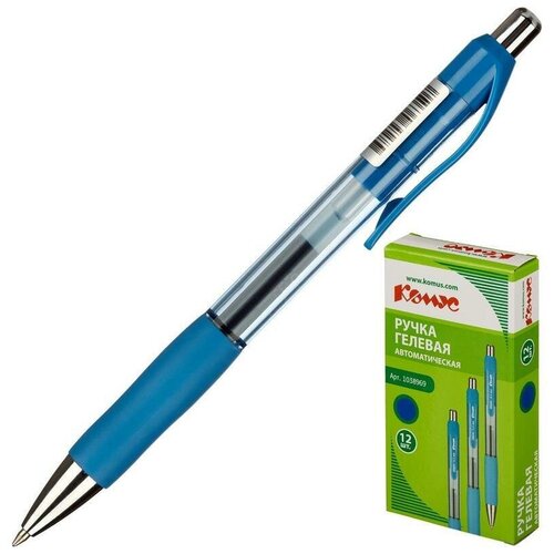 Ручка гелевая одноразовая автоматическая Комус Urban синяя (толщина линии 0.5 мм)