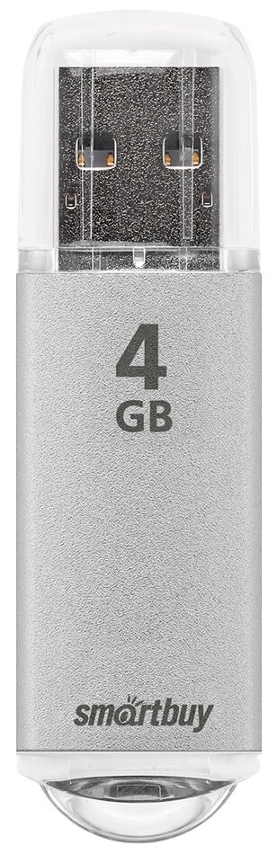 Флеш-накопитель USB 2.0 Smartbuy 4GB V-Cut Silver (SB4GBVC-S)