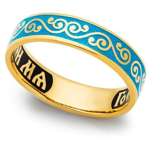 Кольцо обручальное Деревцов, серебро, 925 проба, золочение, эмаль, размер 18