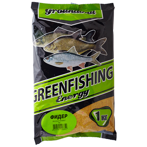 Прикормочная смесь Greenfishing Energy Фидер оригинальная 1000 г