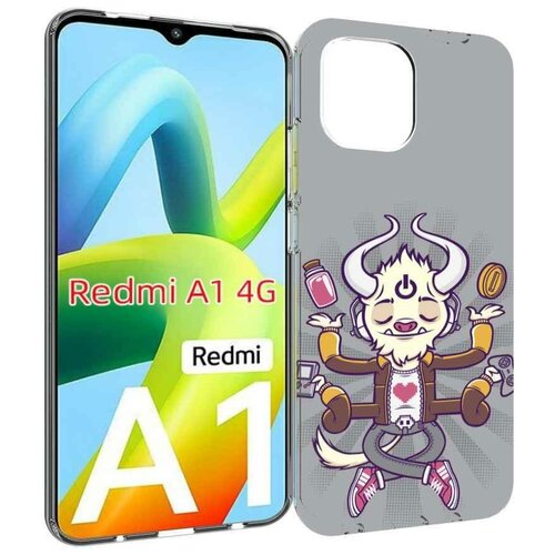 Чехол MyPads рогатый любитель поиграть для Xiaomi Redmi A1 задняя-панель-накладка-бампер чехол mypads любитель потрогать для xiaomi redmi a1 plus задняя панель накладка бампер