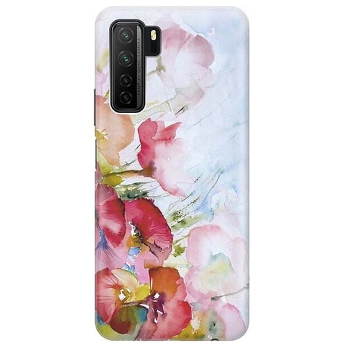 фото Ультратонкий силиконовый чехол-накладка для huawei nova 7 se / honor 30s с принтом "акварельные цветы" gosso