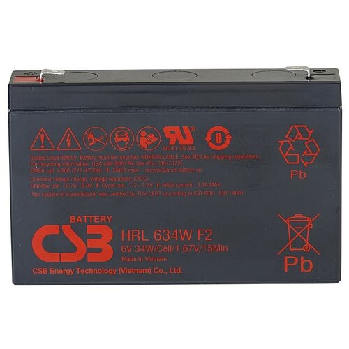 Аккумуляторная батарея CSB HRL634W F2 FR аккумуляторная батарея csb hrl1234w f2 fr