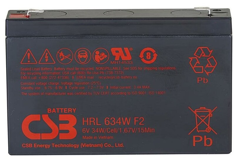 Аккумуляторная батарея CSB HRL634W F2 FR