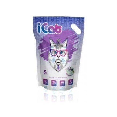 ICat Lavander силикагелевый наполнитель для кошачьих туалетов, с ароматом лаванды 5 л (2 шт)
