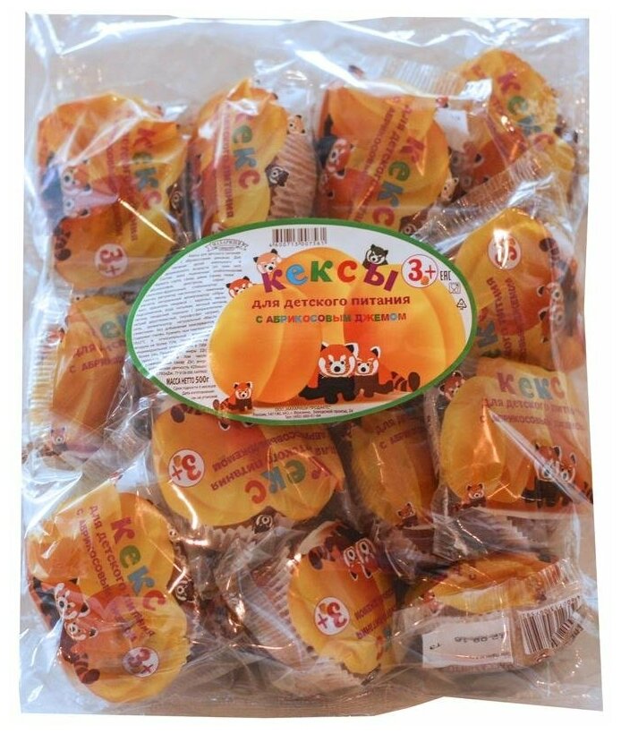 Кекс Махариши для детского питания тортин с абрикосовым джемом, 500г , 1 шт. - фотография № 5