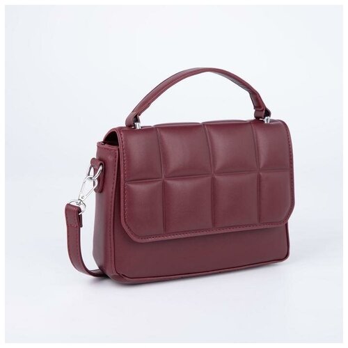 фото Сумка-мессенджер, отдел на клапане, длинный ремень, цвет бордовый yandex market