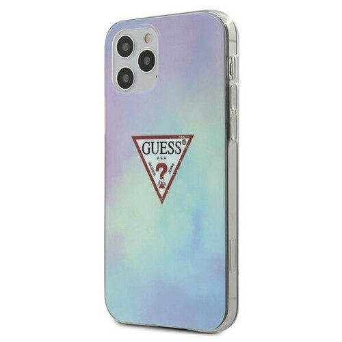 фото Чехол cg mobile guess pc/tpu tie & dye hard для iphone 12/12 pro, цвет голубой (guhcp12mpcumcgc02)