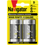 Аккумуляторы NAVIGATOR Элемент питания алкалиновый 94 755 NBT-NE-LR20-BP2 (блист.2шт) Navigator 94755 - изображение