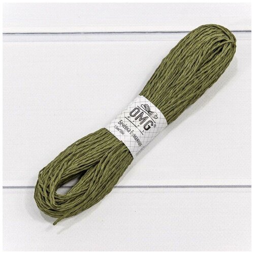 фото Шнур бумажный (0,15 см*50 м) оливковый, 1 шт. дон баллон