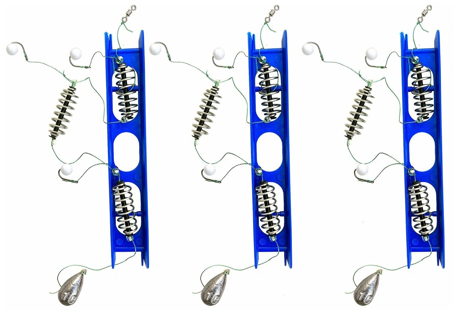 Фидерный монтаж с кормушкой супер карась три пружины груз 20 гр 3 шт