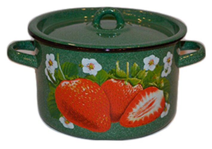 фото Кастрюля 2,9 л Изумруд с зерном (северсталь-эмаль арт. 1с16с/1 ЭМЧ)