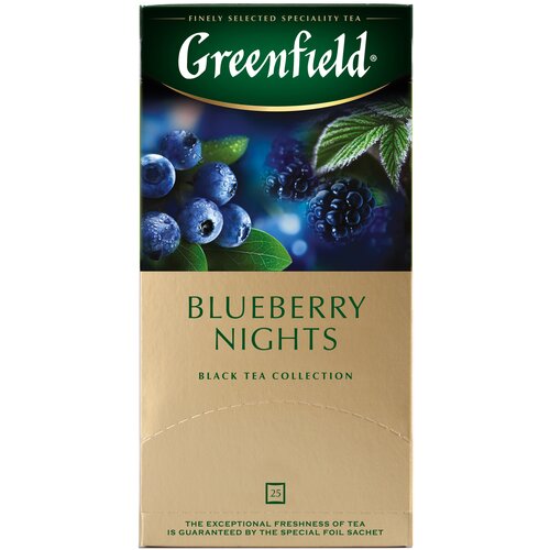 Greenfield Чай Greenfield Blueberry nights черный со вкусом черники,25пак 0996-10-1