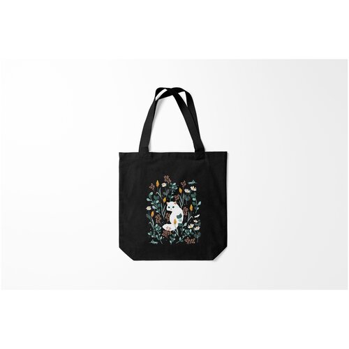 фото Сумка-шоппер / 40х40 см / звери / коты и кошки кошечка среди цветов burnettie