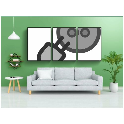 фото Набор модулных постеров для интерьера "затыкать, разъем, электрический" 60x90 см. в тубусе, без рамки lotsprints