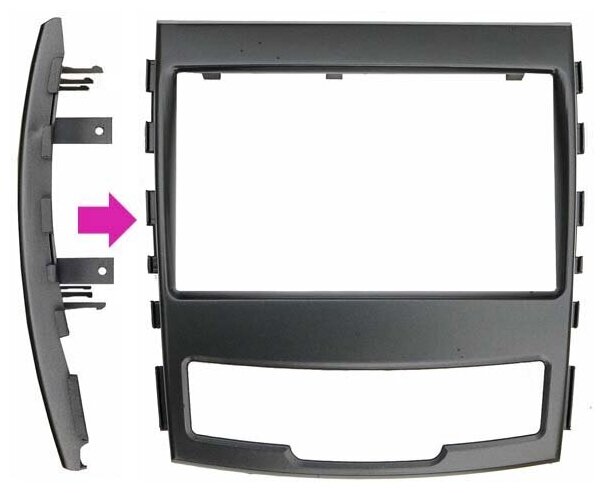 Рамка SsangYong Actyon 2011-12 2din (без крепежа) (Intro RSY-N04)
