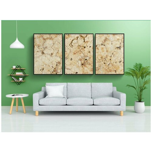 фото Набор модулных постеров для интерьера "мрамор, текстура, белый" 60x90 см. в тубусе, без рамки lotsprints