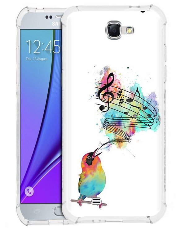 Чехол задняя-панель-накладка-бампер MyPads певчая птичка для Samsung Galaxy Note 2 GT-N7100 противоударный