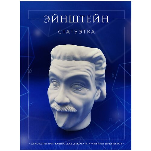 Гипсовая статуэтка Эйнштейн, белый органайзер, ALFA-ART, 14 см, 1 шт