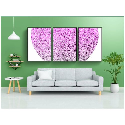 фото Набор модулных постеров для интерьера "блеск, розовый, серебро" 60x90 см. в тубусе, без рамки lotsprints