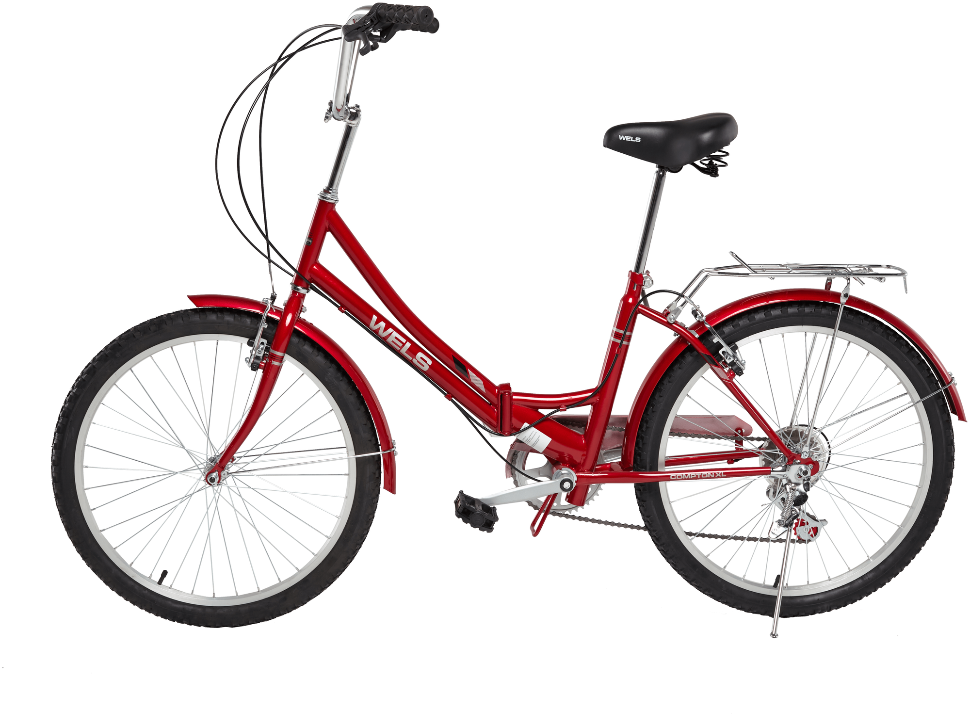 Складной велосипед WELS Compton XL (24", 6 ск, красный, 2021/2022)
