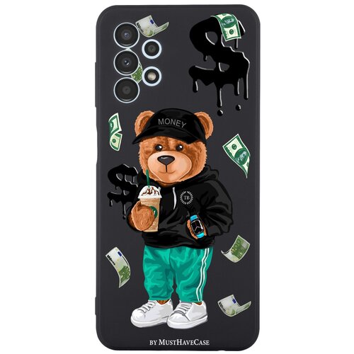 Черный силиконовый чехол MustHaveCase для Samsung Galaxy A13 4G Tony Bear/ Мишка Тони для Самсунг Галакси А13 4G