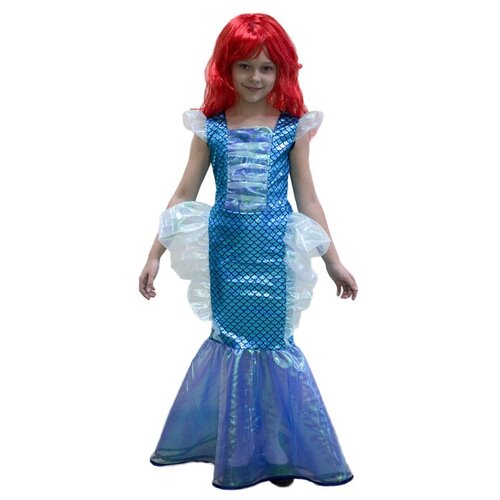 фото Детский карнавальный костюм «русалочка», платье, парик, р. 34, рост 134 см карнавалия чудес