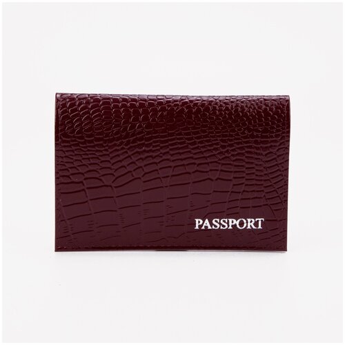 Обложка для паспорта нат.кожа 135*95мм бордовый