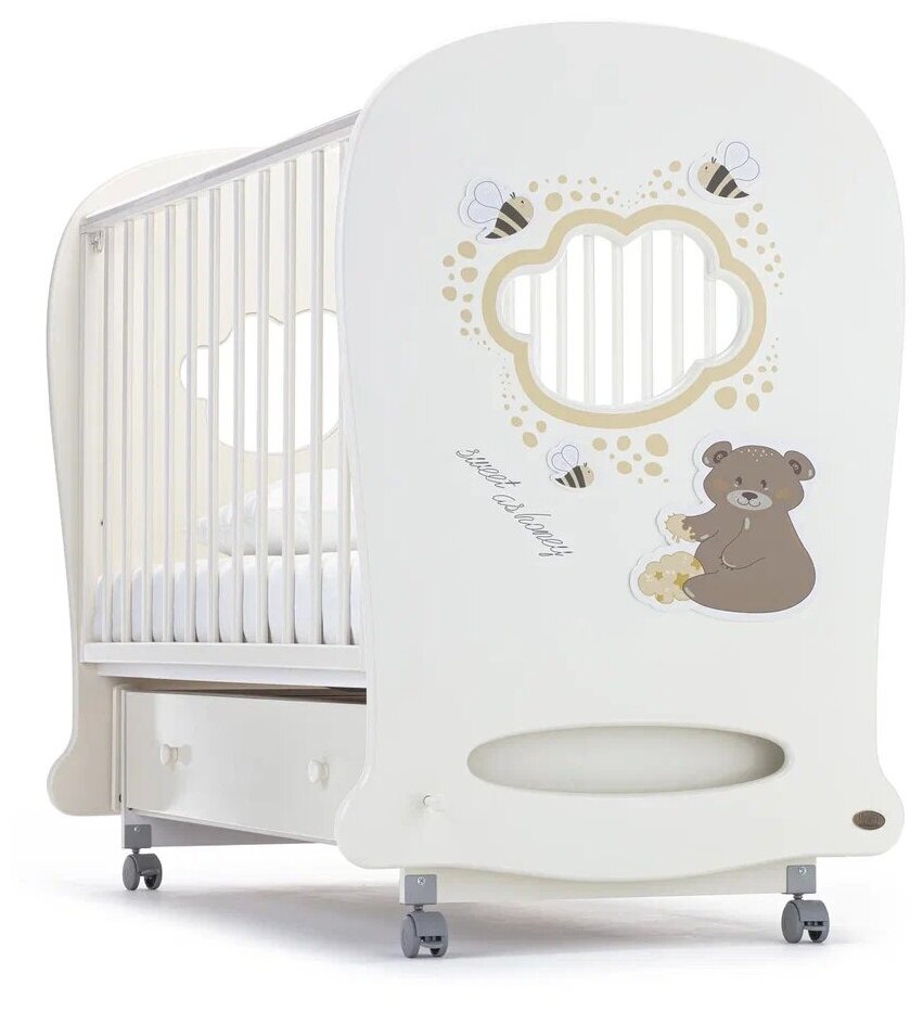 Детская кровать Nuovita Stanzione Honey Bear Swing, ваниль - фото №1