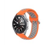 Силиконовый ремешок для Sаmsung Galaxy watch/Amazfit Pace/Stratos 1/2/2s/GTR 47 мм/Sport Watch, 22 мм, оранжевый с серым. - изображение