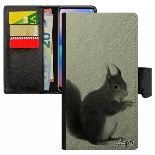 фото Чехол книжка для мобильного ксиаоми ми 8 лайт французский дизайн белка вредитель бельчонок utaupia