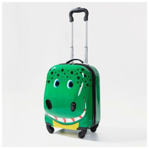 фото --- чемодан малый 18" на молнии, цвет зелёный